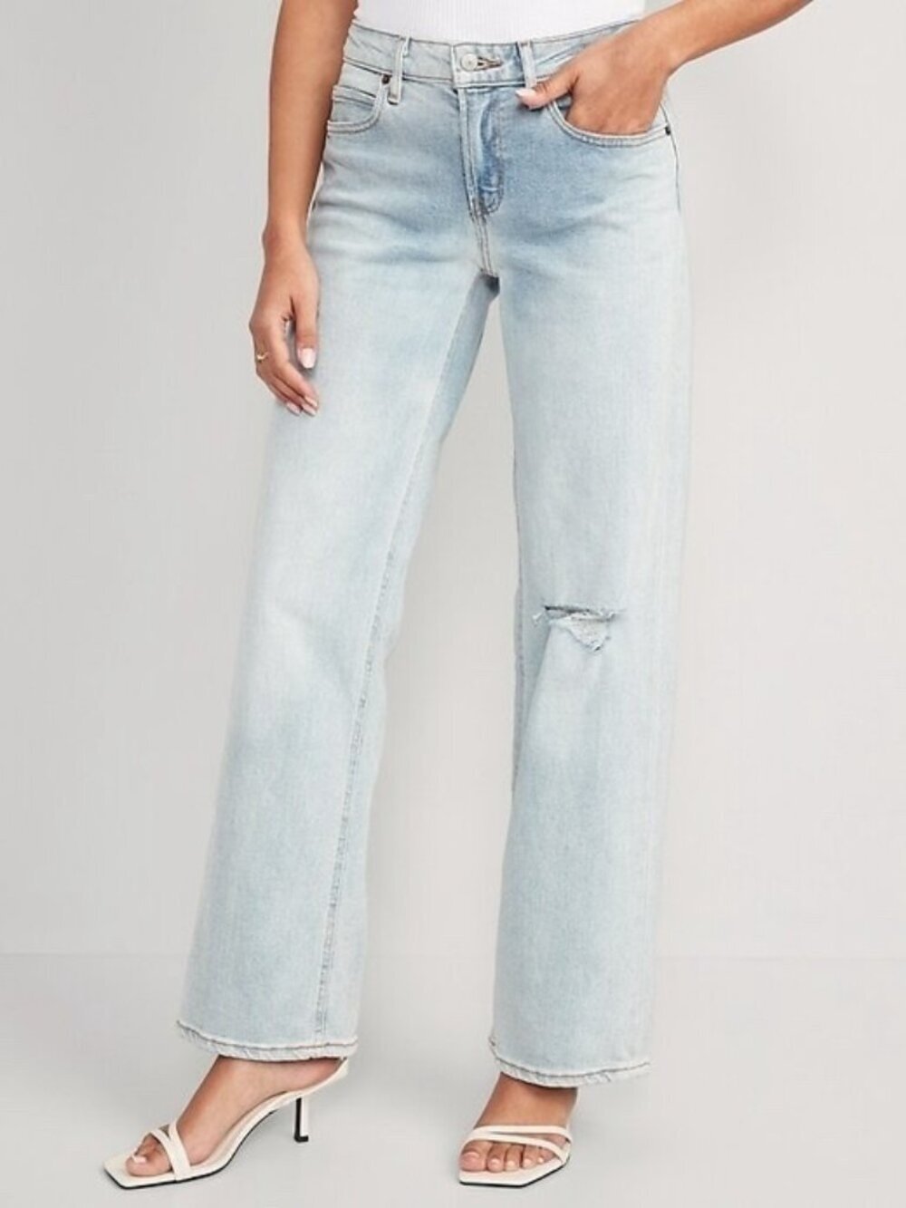 Old Navy Wide Leg Jeans 12 Light Wash